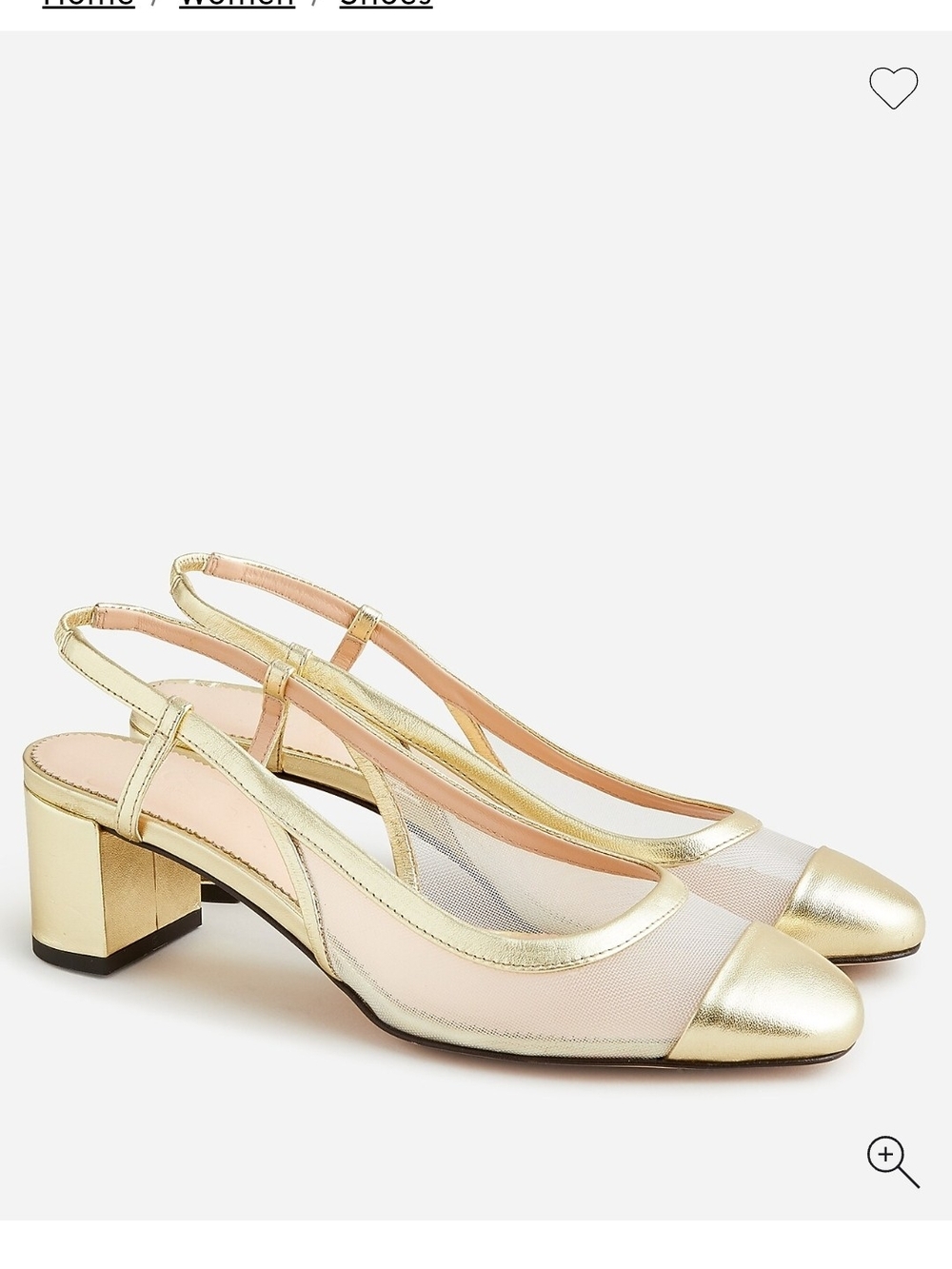 J Crew Millie slingback heels with metallic mesh